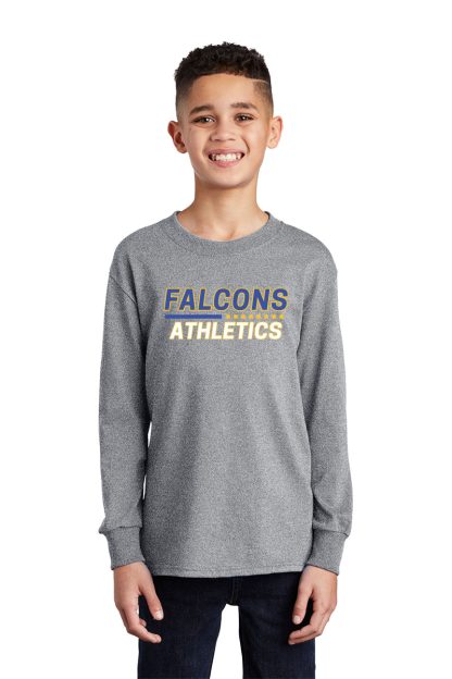 Port & Company® Youth Long Sleeve Core Cotton Tee ATHLETICS