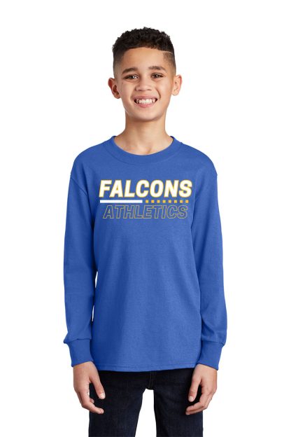 Port & Company® Youth Long Sleeve Core Cotton Tee ATHLETICS - Image 2