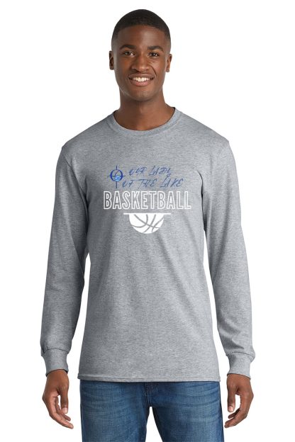 Port & Company® Long Sleeve Core Cotton Tee BASKETBALL - Image 2