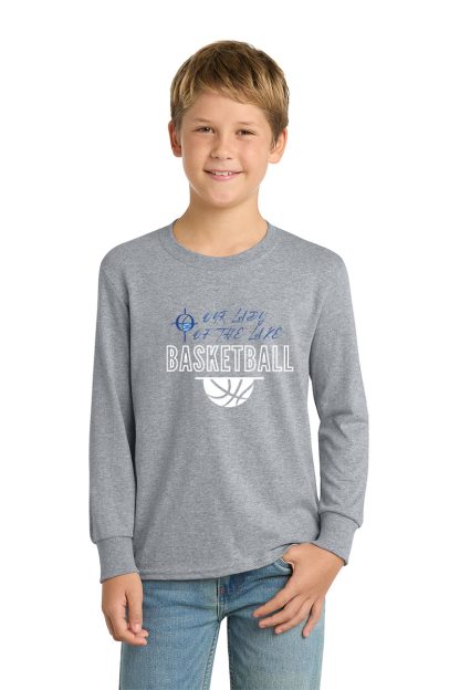 YOUTH Port & Company® Long Sleeve Core Cotton Tee BASKETBALL