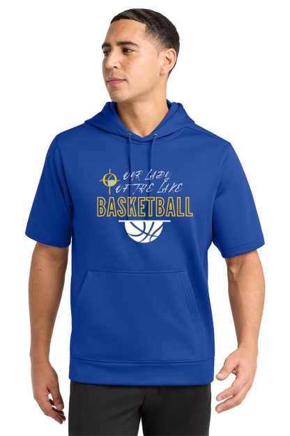Sport-Tek ® Sport-Wick ® Fleece Short Sleeve Hooded Pullover BASKETBALL