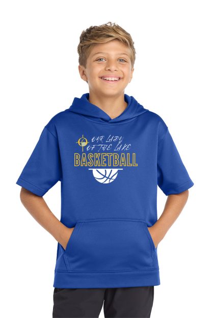 YOUTH Sport-Tek®Sport-Wick® Fleece Short Sleeve Hooded Pullover BASKETBALL - Image 2